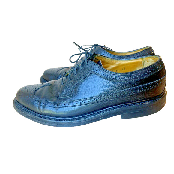 FLORSHEIM IMPERIAL 92604 Kenmoor Gunboat Vintage Black Wing Tip Shoes Size 9.5 D main image 10